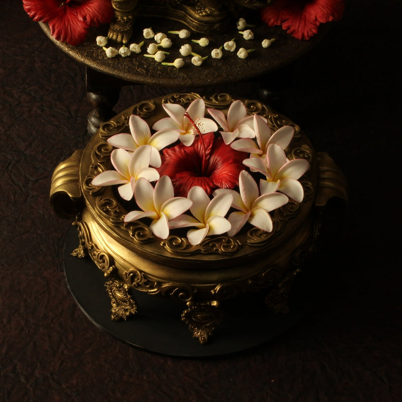 Frangipani, Hibiscus and Mogra